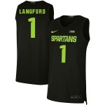 Men Joshua Langford Michigan State Spartans #1 Nike NCAA 2019-20 Black Authentic College Stitched Basketball Jersey FN50D80LO